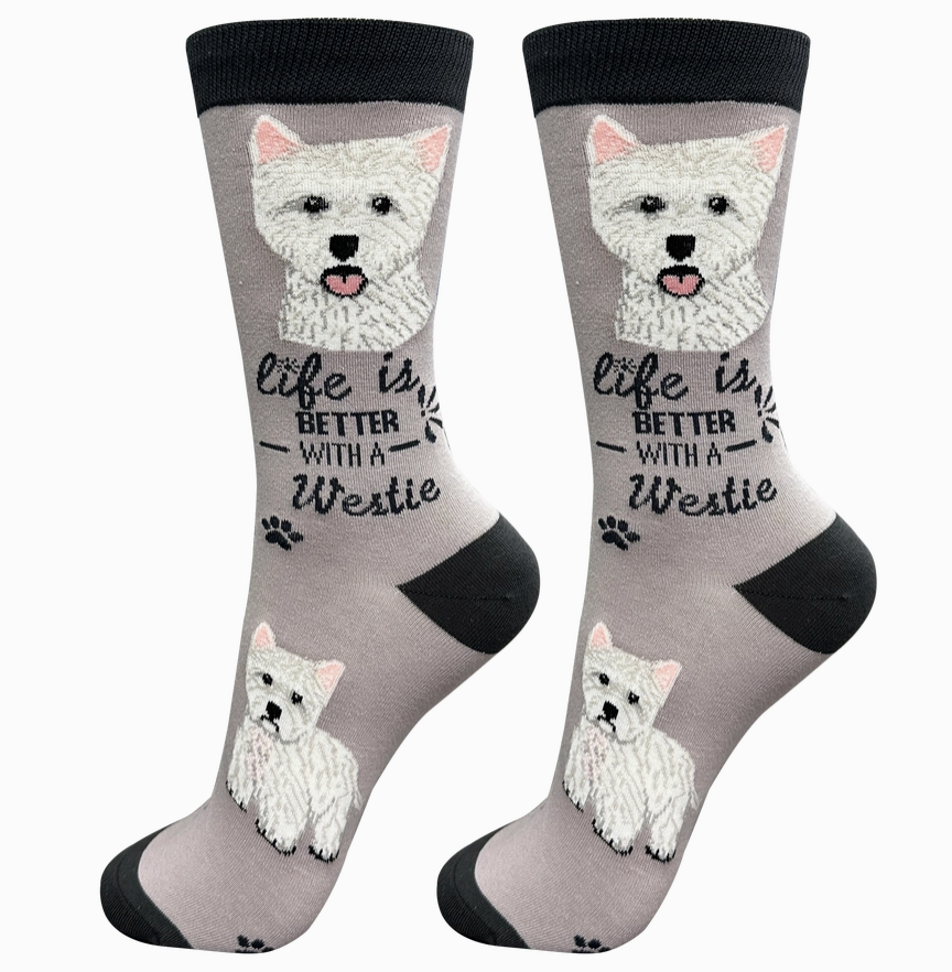Westie Dog - Life is Better Socks - Premium Socks from Sock Daddy - Just $10.95! Shop now at Pat's Monograms