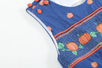Blue Pumpkin Print Knit Smocked Overalls - Premium  from Lil Cactus - Just $36! Shop now at Pat's Monograms
