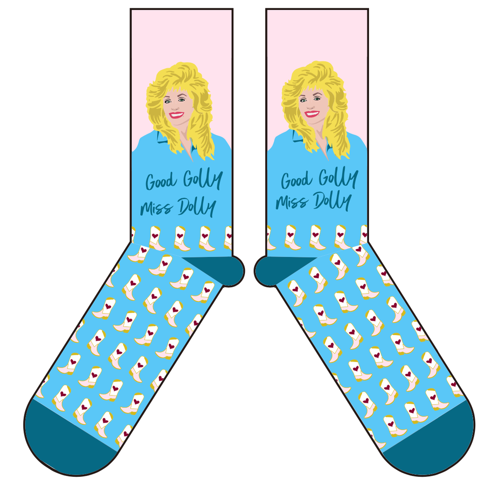 Good Golly Miss Dolly Dolly Parton Inspired Socks - Premium socks from Barrel Down South - Just $11.95! Shop now at Pat's Monograms