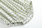 Sage Green Gingham Pumpkin Smocked Romper - Premium  from Lil Cactus - Just $36! Shop now at Pat's Monograms