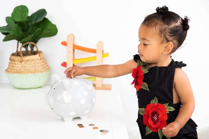 Polka Dot Piggy Bank - Premium Gifts from Pearhead - Just $21.95! Shop now at Pat's Monograms