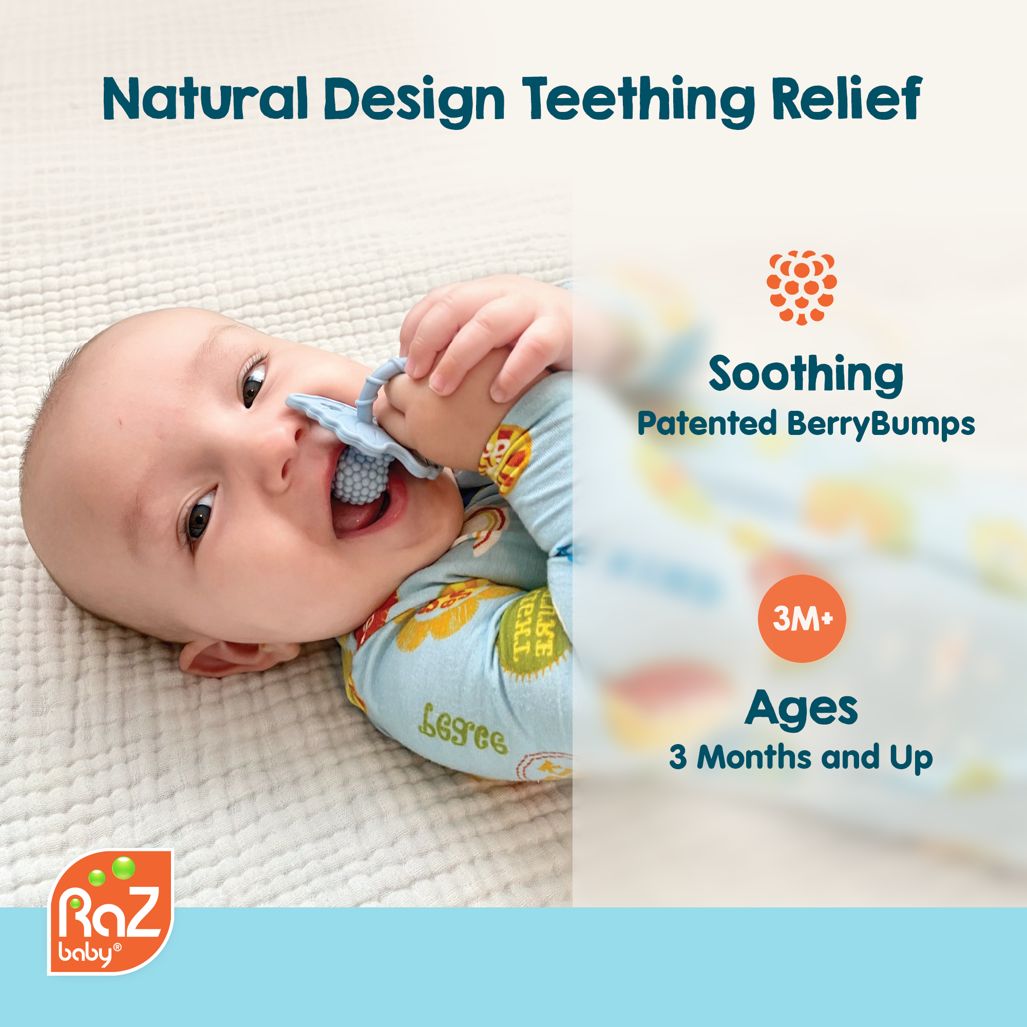 RaZberry Silicone Teether - Cotton Candy - Premium Baby Soothers from RaZbaby - Just $5.95! Shop now at Pat's Monograms