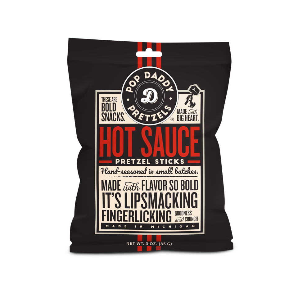 Pop Daddy – Hot Sauce Seasoned Pretzels 3.0oz - Premium gourmet Foods from Pop Daddy Snacks - Just $3.95! Shop now at Pat's Monograms