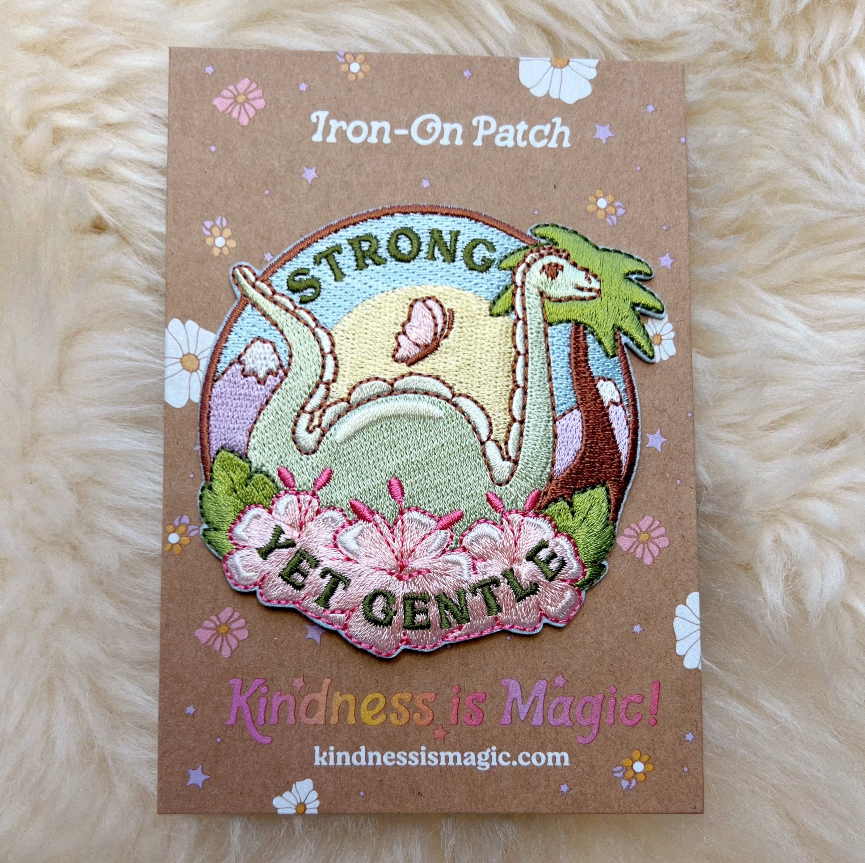 Strong Yet Gentle Dinosaur Patch - Premium Patch from Kindness is Magic - Just $5.95! Shop now at Pat's Monograms