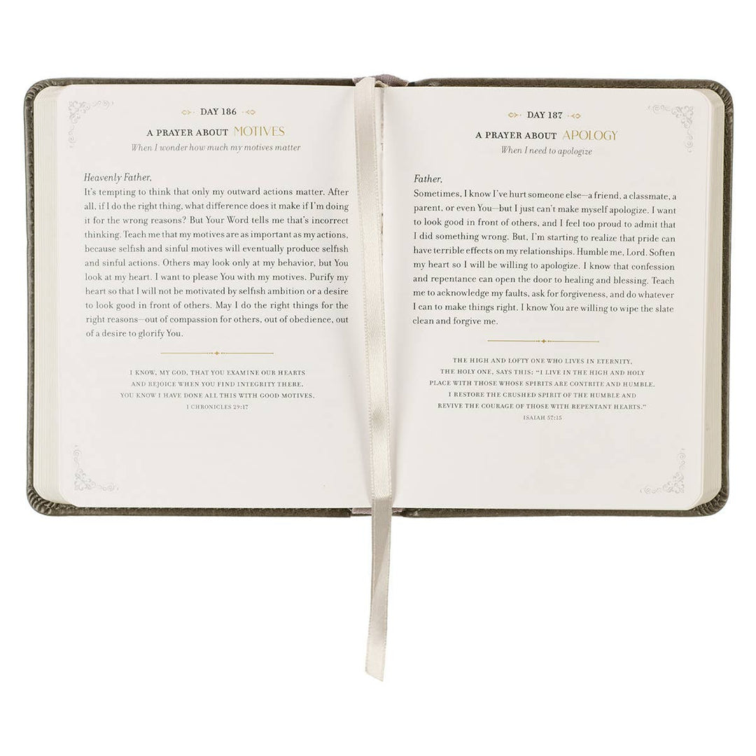 Daily Prayers for Graduates Gray Faux Leather Devotional - Premium Books and Devotionals from Christian Art Gifts - Just $14.99! Shop now at Pat's Monograms