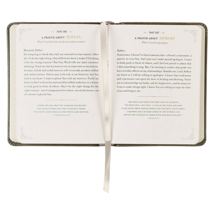 Daily Prayers for Graduates Gray Faux Leather Devotional - Premium Books and Devotionals from Christian Art Gifts - Just $14.99! Shop now at Pat's Monograms