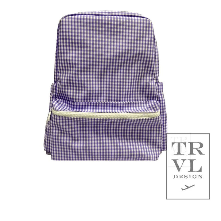 Backpacker - Backpack Gingham Lilac - Premium Backpack from TRVL Design - Just $64.95! Shop now at Pat's Monograms