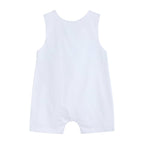 White and Blue Holy Crosses Smocked Overalls - Premium Baby & Toddler Outfits from Lil Cactus - Just $38.95! Shop now at Pat's Monograms