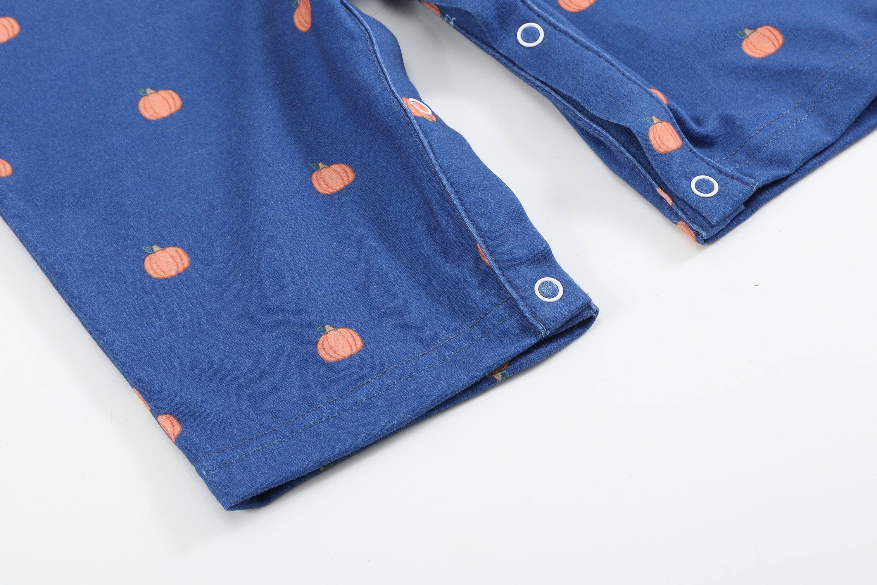 Blue Pumpkin Print Knit Smocked Overalls - Premium  from Lil Cactus - Just $36! Shop now at Pat's Monograms