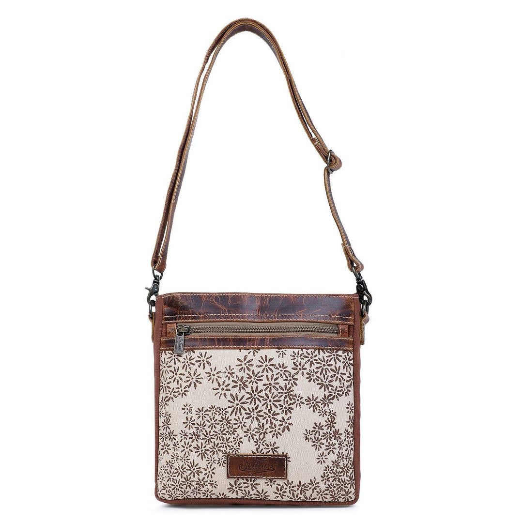 Canvas & Leather Women's Crossbody Bag - Timberwolf/Bole - Premium crossbody from Sixtease Bags USA - Just $35.95! Shop now at Pat's Monograms