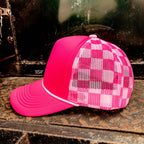 Checkered Mesh Back Foam Trucker Cap - Premium Trucker Cap from Flying S Company - Just $16.99! Shop now at Pat's Monograms