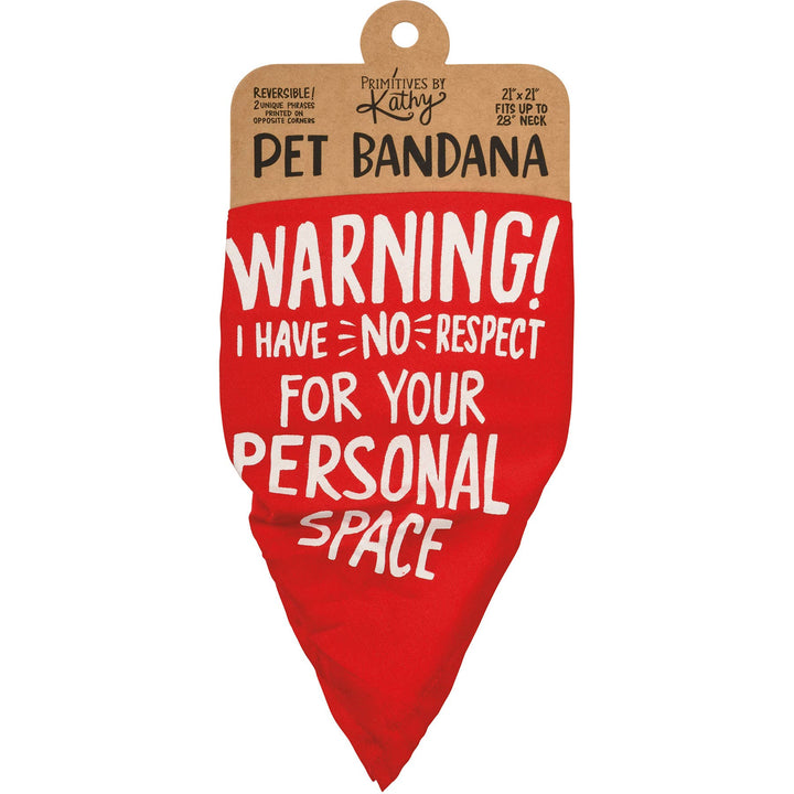 Defense/Warning Large Pet Bandana - Premium Dog Bandana from Primitives by Kathy - Just $12.65! Shop now at Pat's Monograms
