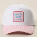 God Is Good Embroidered Patch Seersucker Brim Cap — Fashion City
