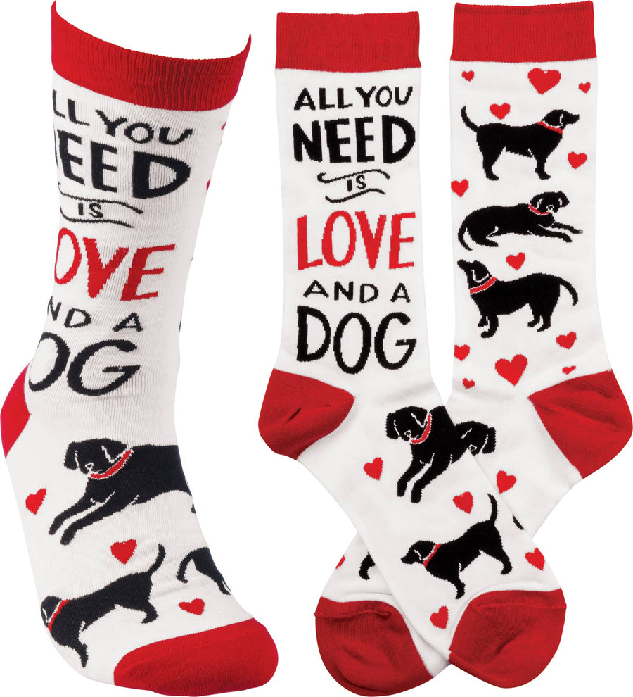 All You Need Is Love And A Dog Socks - Premium Socks from Primitives by Kathy - Just $9.95! Shop now at Pat's Monograms