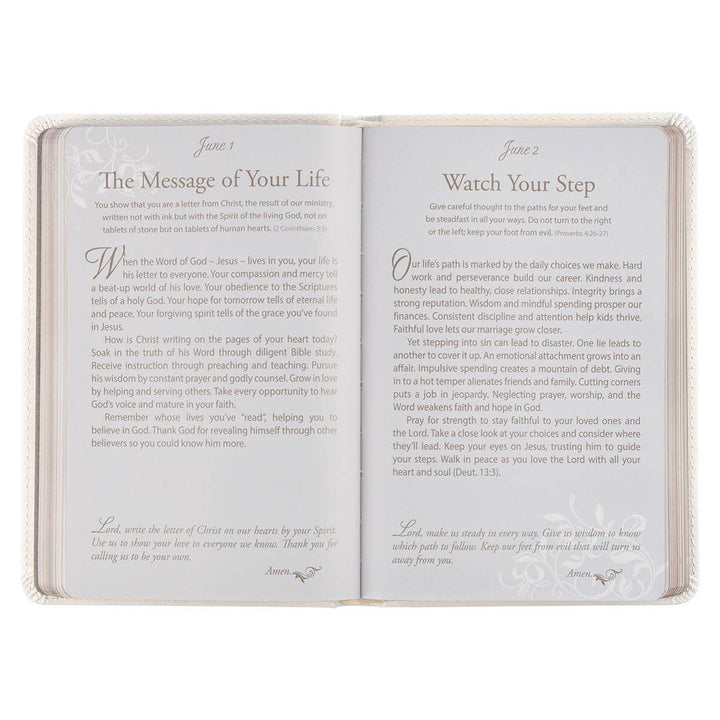 Mr. & Mrs. 366 Devotions for Couples White Faux Leather Devo - Premium Books and Devotionals from Christian Art Gifts - Just $16.99! Shop now at Pat's Monograms