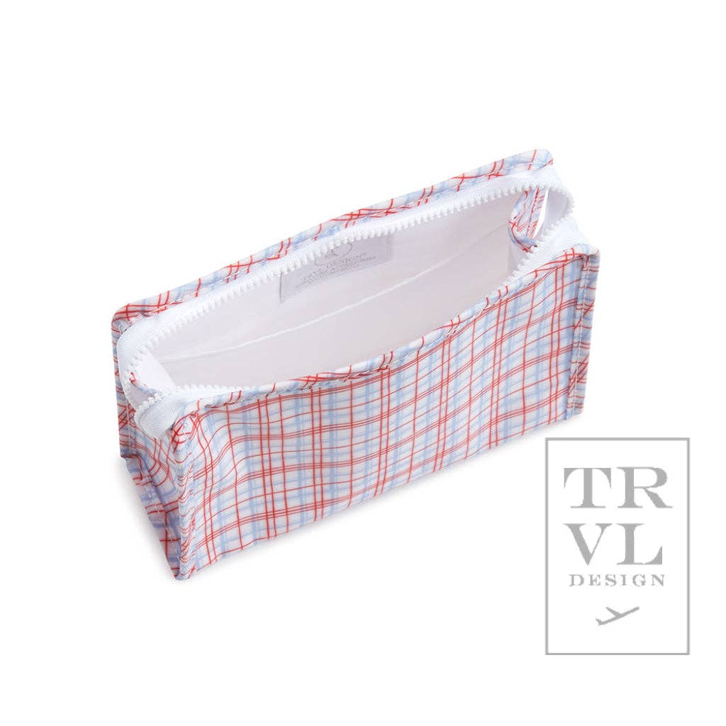 Roadie Medium - Classic Plaid Green Zip Pouch - Premium Cosmetic Bag from TRVL Design - Just $28.95! Shop now at Pat's Monograms