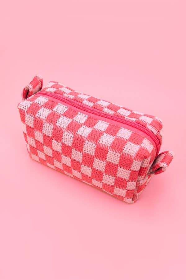 CHECKER MAKEUP COSMETIC POUCH BAG - Premium Cosmetic Bag from JOSSLYN by Wall to Wall - Just $7.45! Shop now at Pat's Monograms