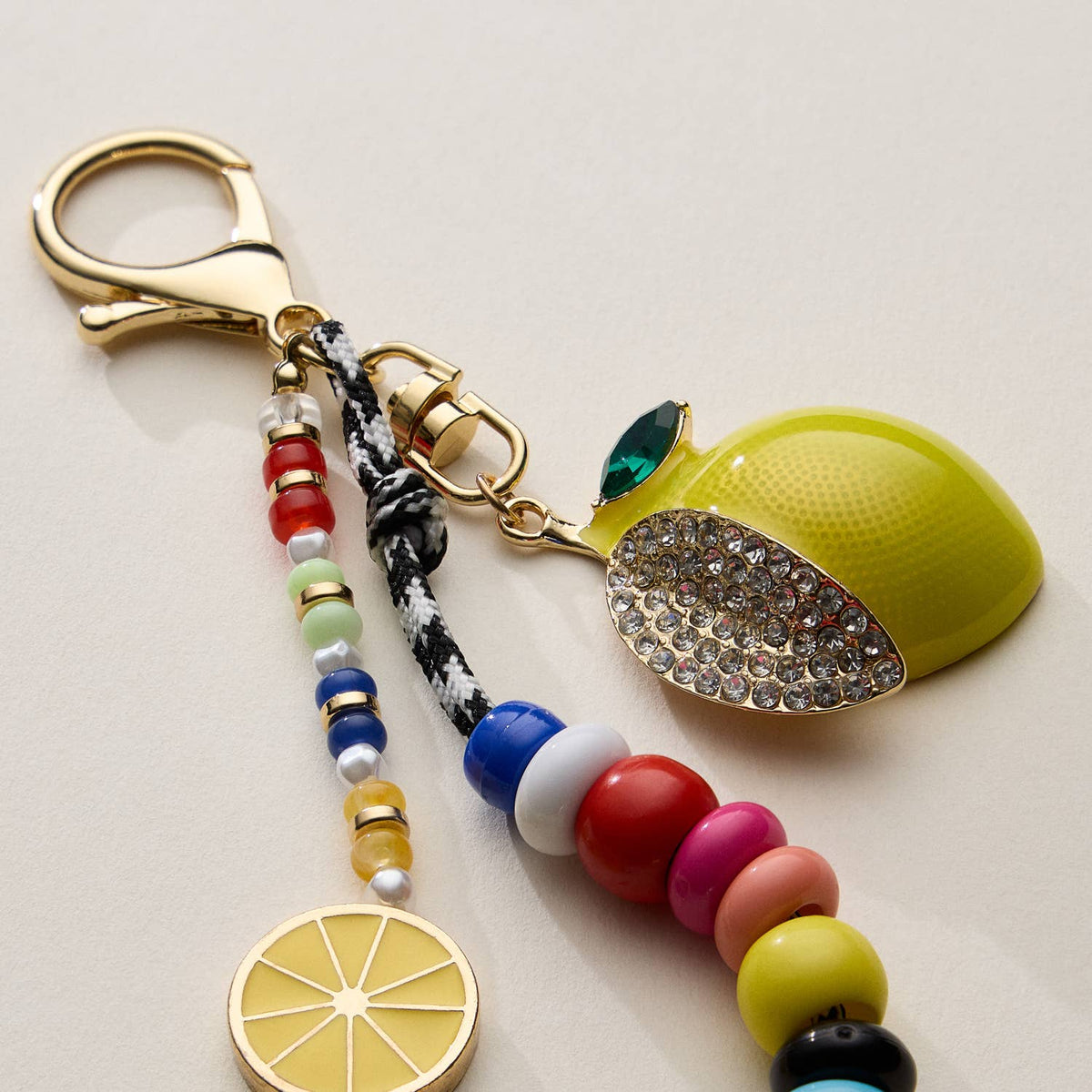 Colorful Lemon Charm Keychain with Enamel Accents — Frem