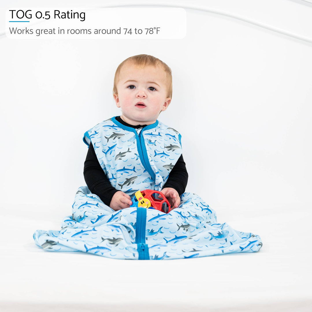 Jawsome Shark Sleep Sack, 100% Organic Cotton - Premium Baby Sleepwear from LollyBanks - Just $21.95! Shop now at Pat's Monograms