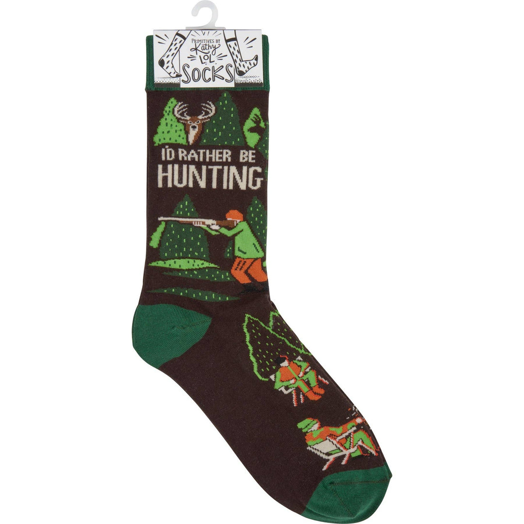 I'd Rather Be Hunting Socks - Premium Socks from Primitives by Kathy - Just $10.95! Shop now at Pat's Monograms