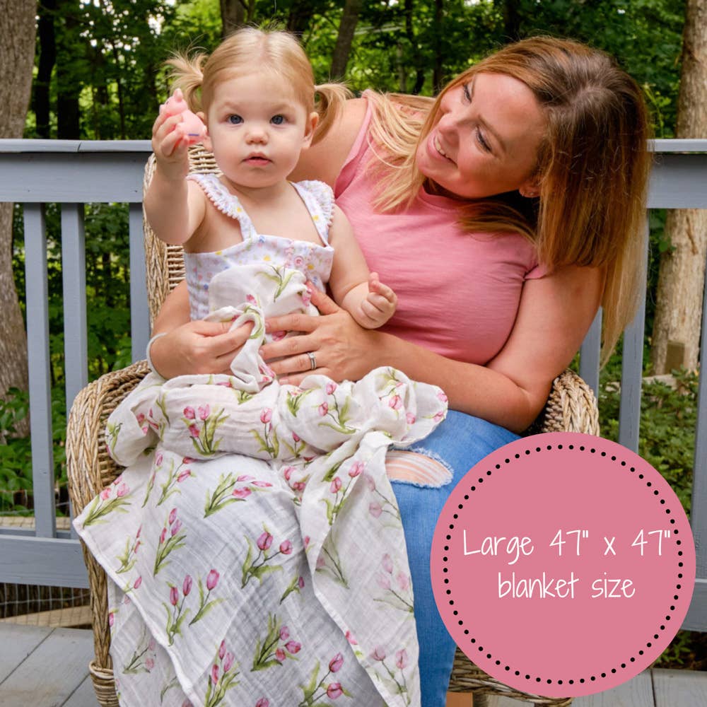 Tulip Garden Baby Swaddle Blanket - Premium Swaddle from LollyBanks - Just $16.95! Shop now at Pat's Monograms