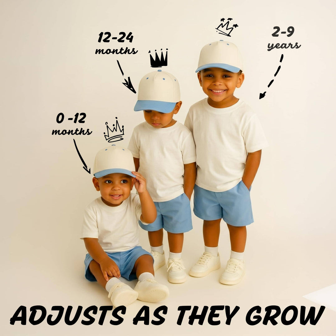Kids/Baby Two Tone Vintage Cap - Light Blue/Beige - Premium Trucker Cap from Funky Junque - Just $15.95! Shop now at Pat's Monograms