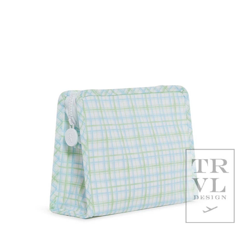 Roadie Medium - Classic Plaid Green Zip Pouch - Premium Cosmetic Bag from TRVL Design - Just $28.95! Shop now at Pat's Monograms