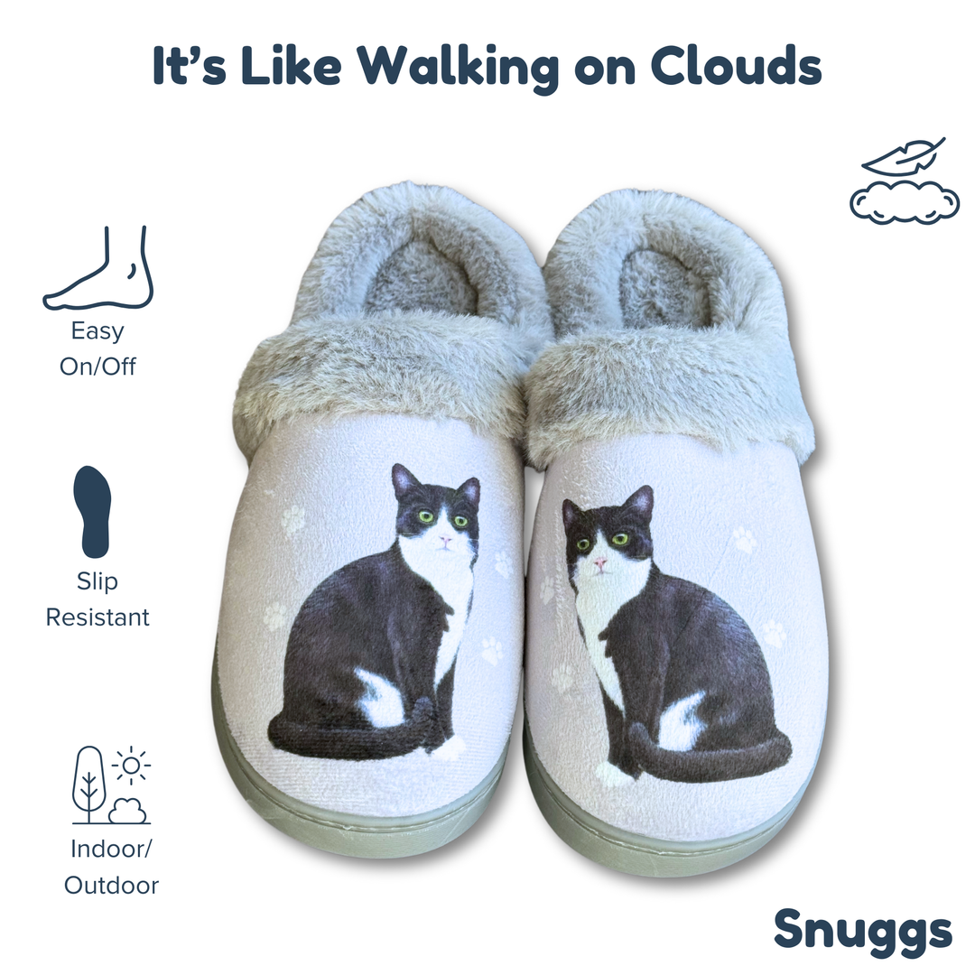 Black & White Cat Snuggs Slipper - Premium Slippers from E&S Pets - Just $24.95! Shop now at Pat's Monograms