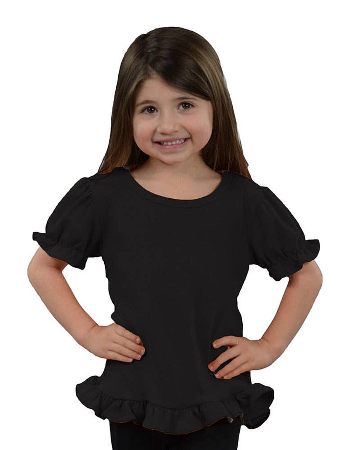 Infant Toddler Short Sleeve Girls Ruffle Top Blank Frill Tee - Premium Baby & Toddler Tops from MONAG - Just $15! Shop now at Pat's Monograms