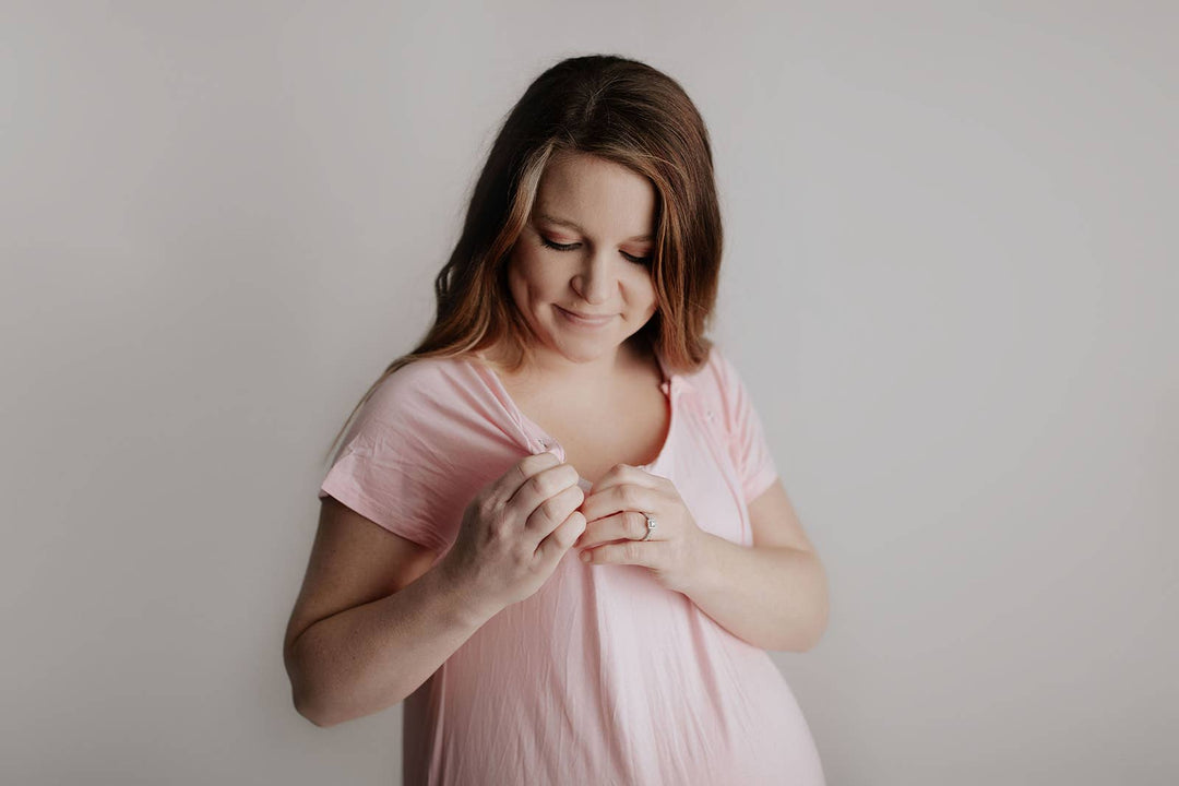 Light Pink Mommy Labor and Delivery/ Nursing Gown - Premium Maternity Clothing from Three Little Tots - Just $34.95! Shop now at Pat's Monograms