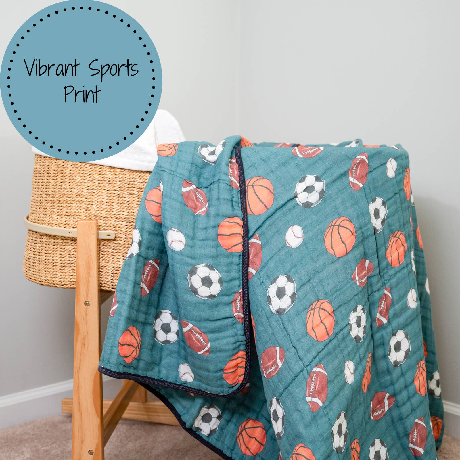 Muslin Quilt Baby & Kids Blanket Little Athlete Sporty - Premium Baby Blanket from LollyBanks - Just $29.95! Shop now at Pat's Monograms