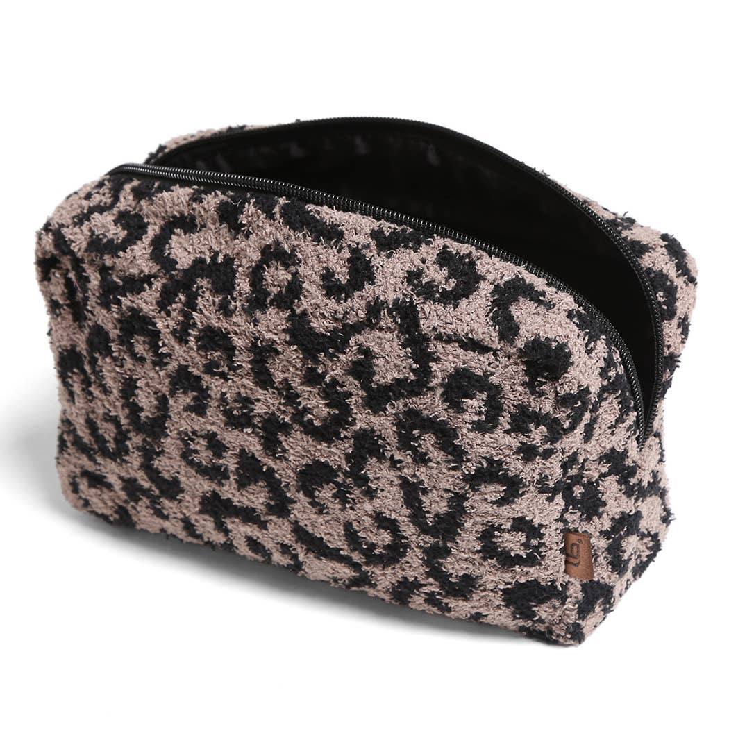 Large Leopard Print Luxury Soft Travel Pouch - Premium Cosmetic Bag from Fashion City - Just $19.95! Shop now at Pat's Monograms