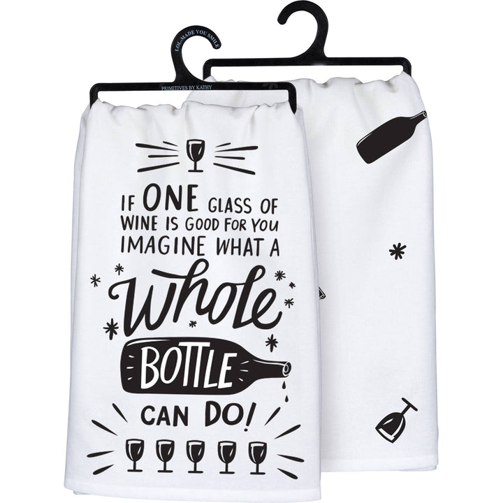 One Glass Of Wine Is Good For You Kitchen Towel - Premium Kitchen Towel from Primitives by Kathy - Just $8.95! Shop now at Pat's Monograms