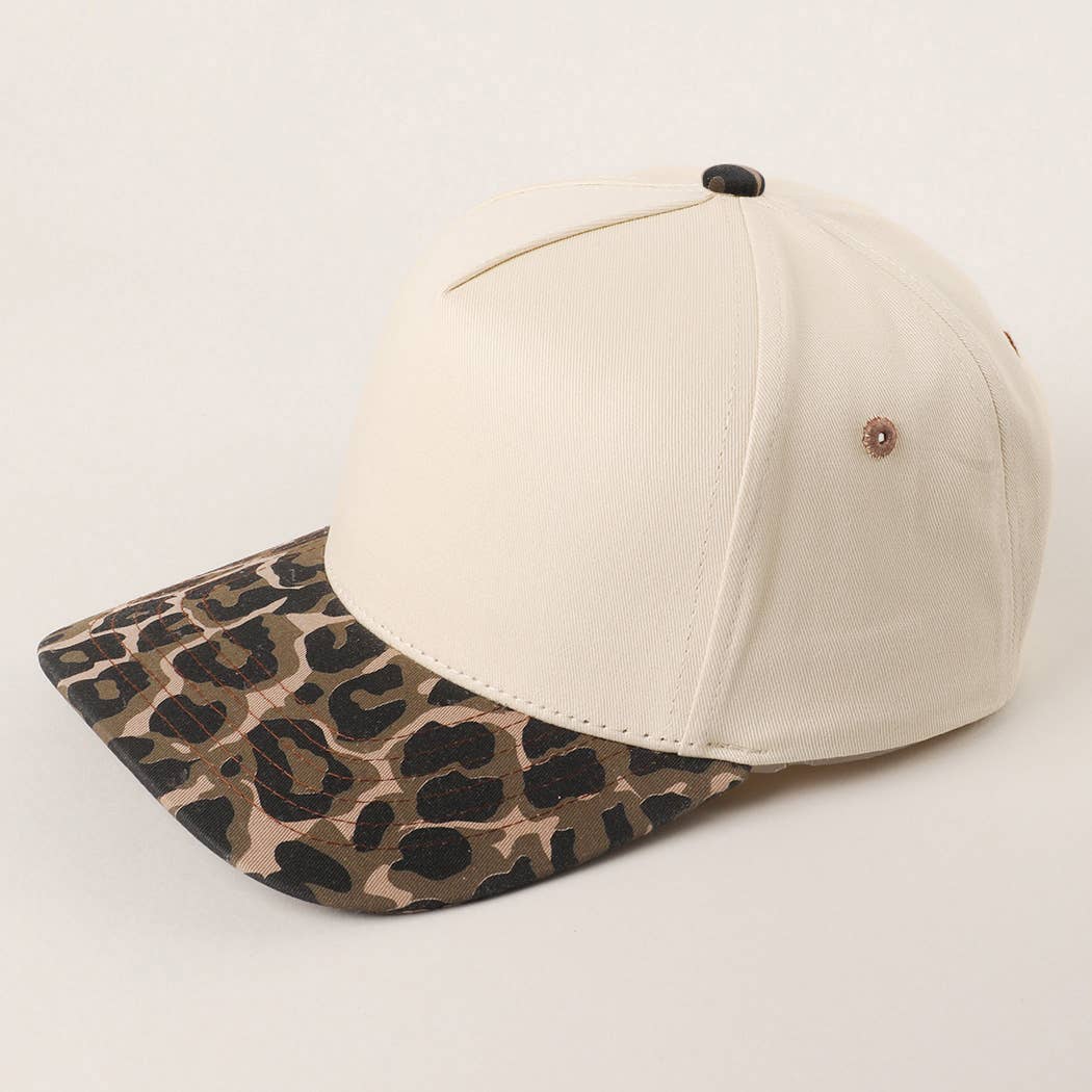Two Tone Leopard Printed Canvas Trucker Hat - Premium Trucker Cap from Fashion City - Just $15! Shop now at Pat's Monograms