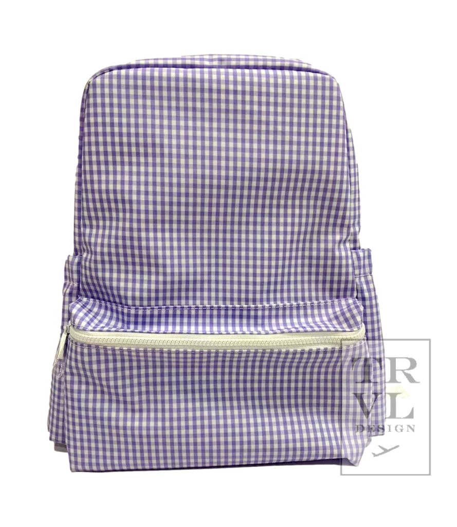 Backpacker - Backpack Gingham Lilac - Premium Backpack from TRVL Design - Just $64.95! Shop now at Pat's Monograms