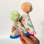 PAWTY! dog party hat with cakes and hats dog birthday accessory — doggish