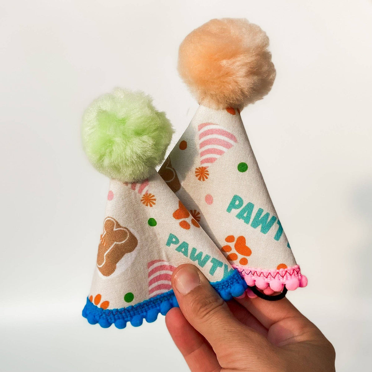 PAWTY! dog party hat with cakes and hats dog birthday accessory — doggish