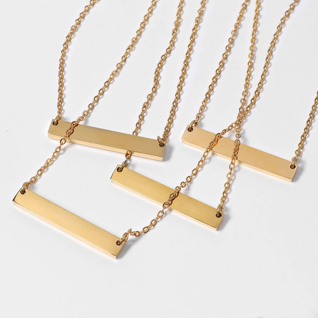 Stainless Steel Blank Bar Necklace - Premium Jewelry from WJW - Just $24.95! Shop now at Pat's Monograms