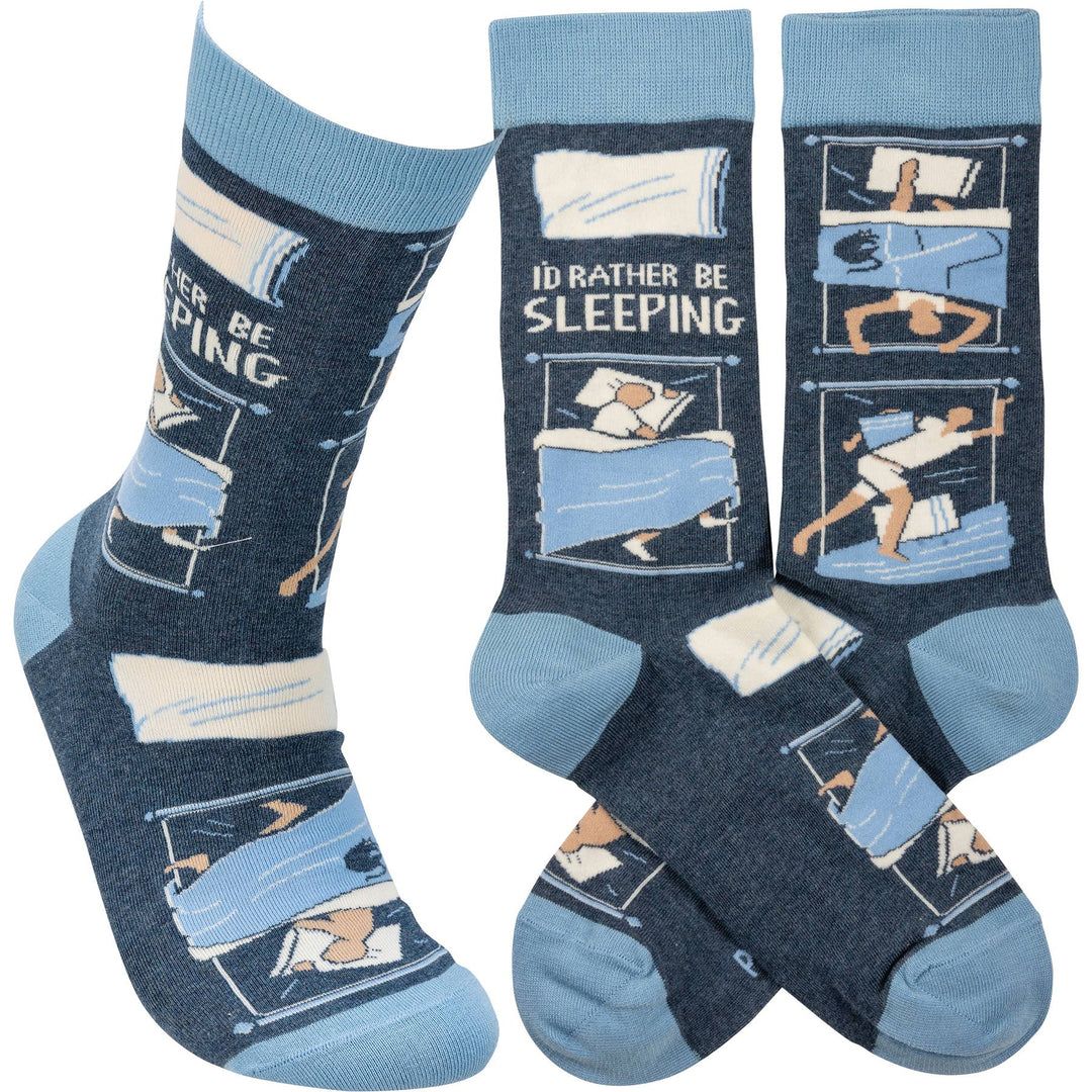 I'd Rather Be Sleeping Socks - Premium socks from Primitives by Kathy - Just $11.50! Shop now at Pat's Monograms