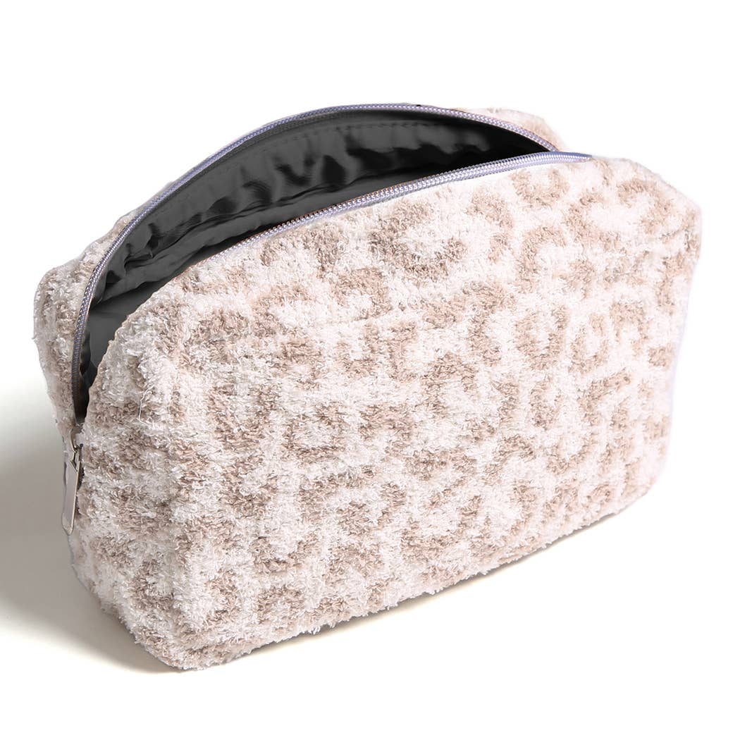 Large Leopard Print Luxury Soft Travel Pouch - Premium Cosmetic Bag from Fashion City - Just $19.95! Shop now at Pat's Monograms