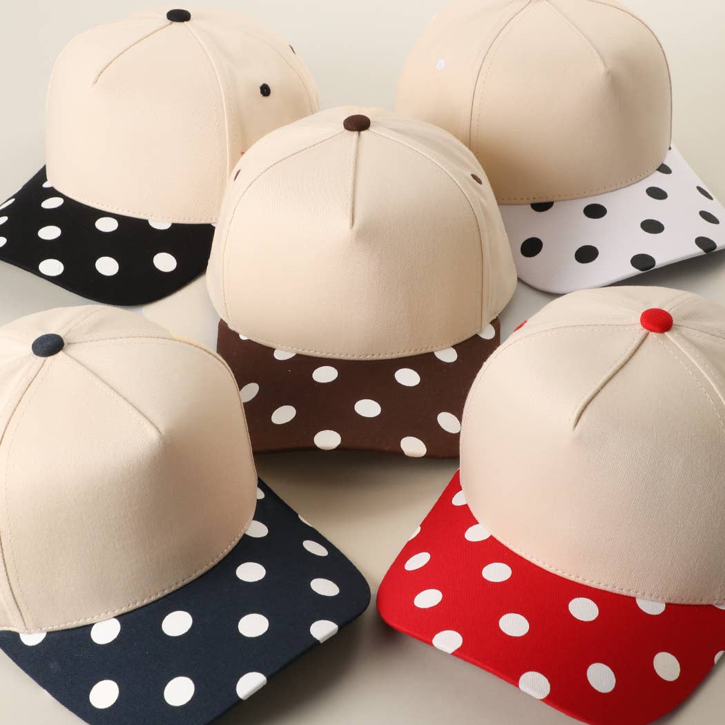 BIG POLKA DOT Brim Two-Tone Trucker Hat — Fashion City