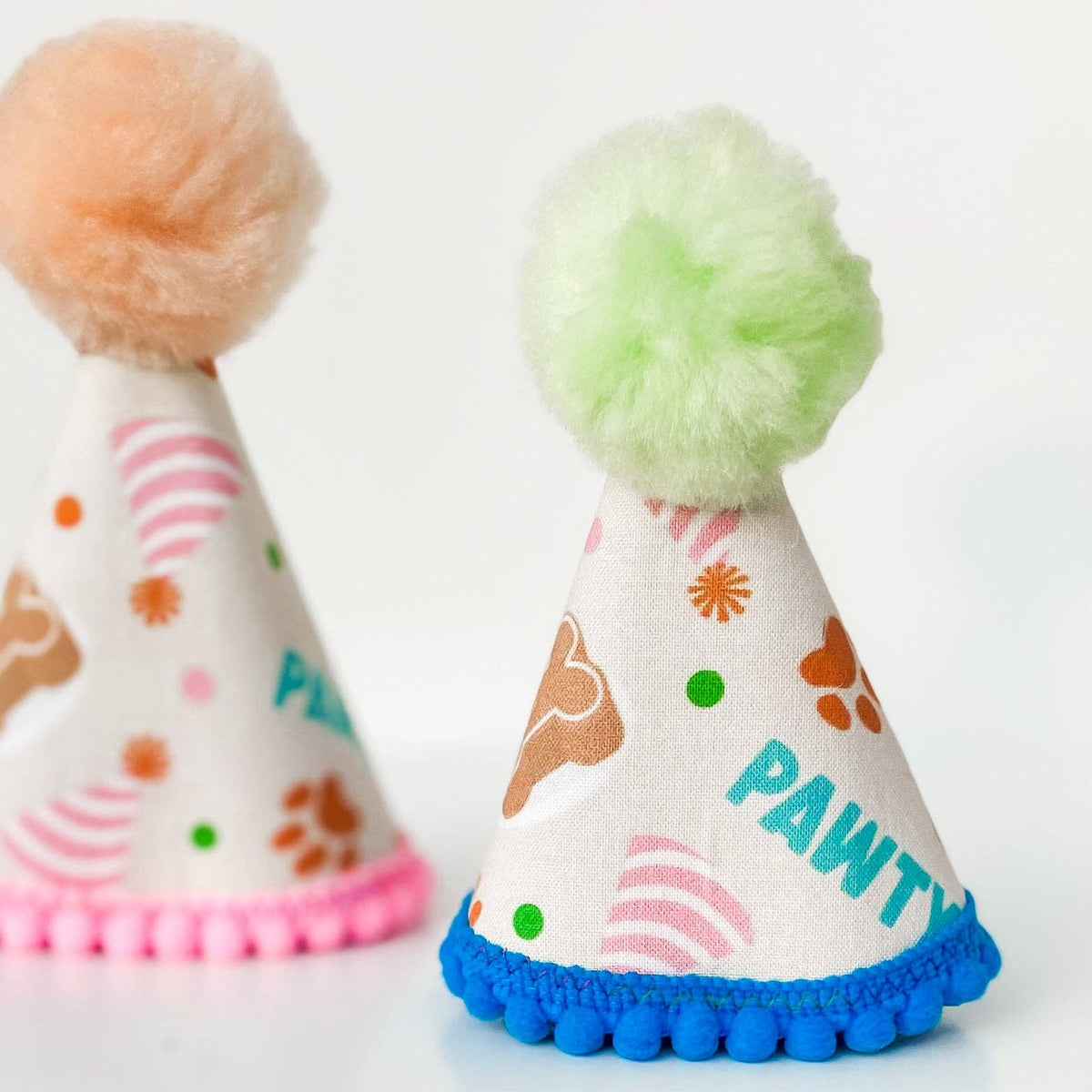 PAWTY! dog party hat with cakes and hats dog birthday accessory — doggish