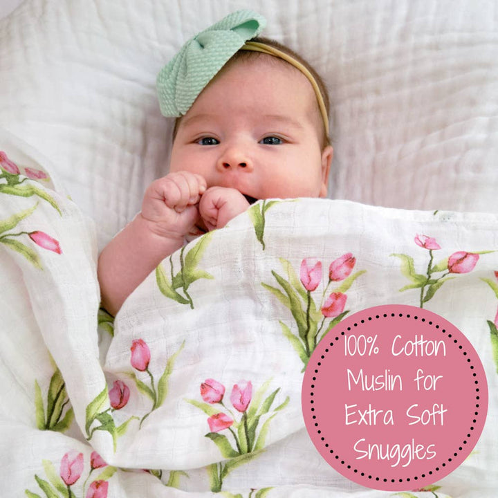 Tulip Garden Baby Swaddle Blanket - Premium Swaddle from LollyBanks - Just $16.95! Shop now at Pat's Monograms