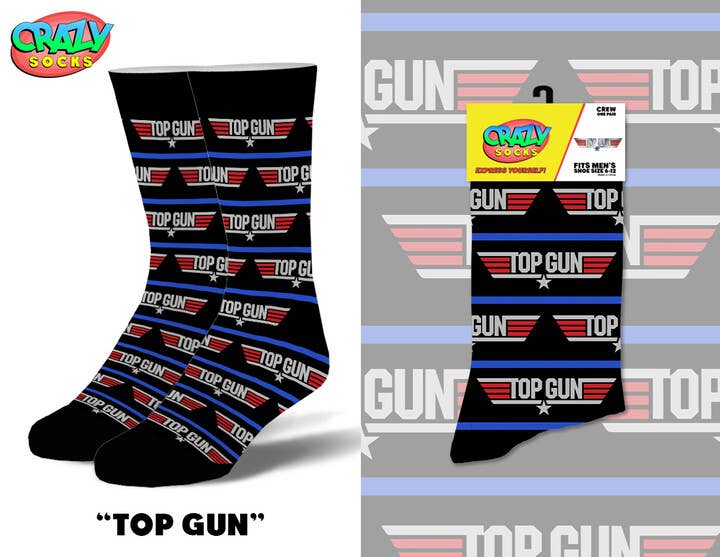Top Gun Novelty Crew Socks - Premium socks from Crazy Socks - Just $7! Shop now at Pat's Monograms