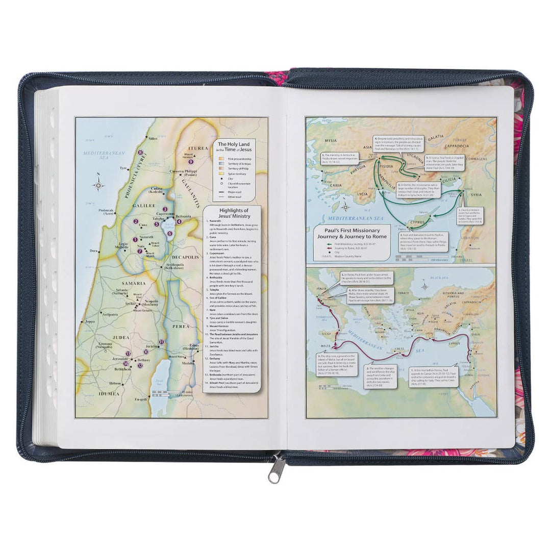 Floral Blue Faux Leather KJV Deluxe Gift Bible - Premium Books and Devotionals from Christian Art Gifts - Just $34.95! Shop now at Pat's Monograms
