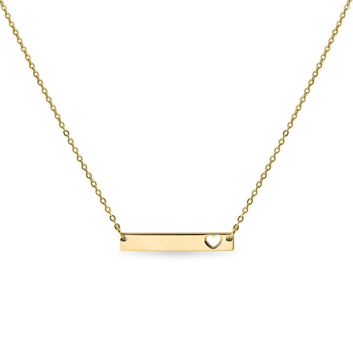 Cutout Heart Bar Necklace - Laser Engraved Personalization - Premium jewelry from WJW - Just $22.95! Shop now at Pat's Monograms