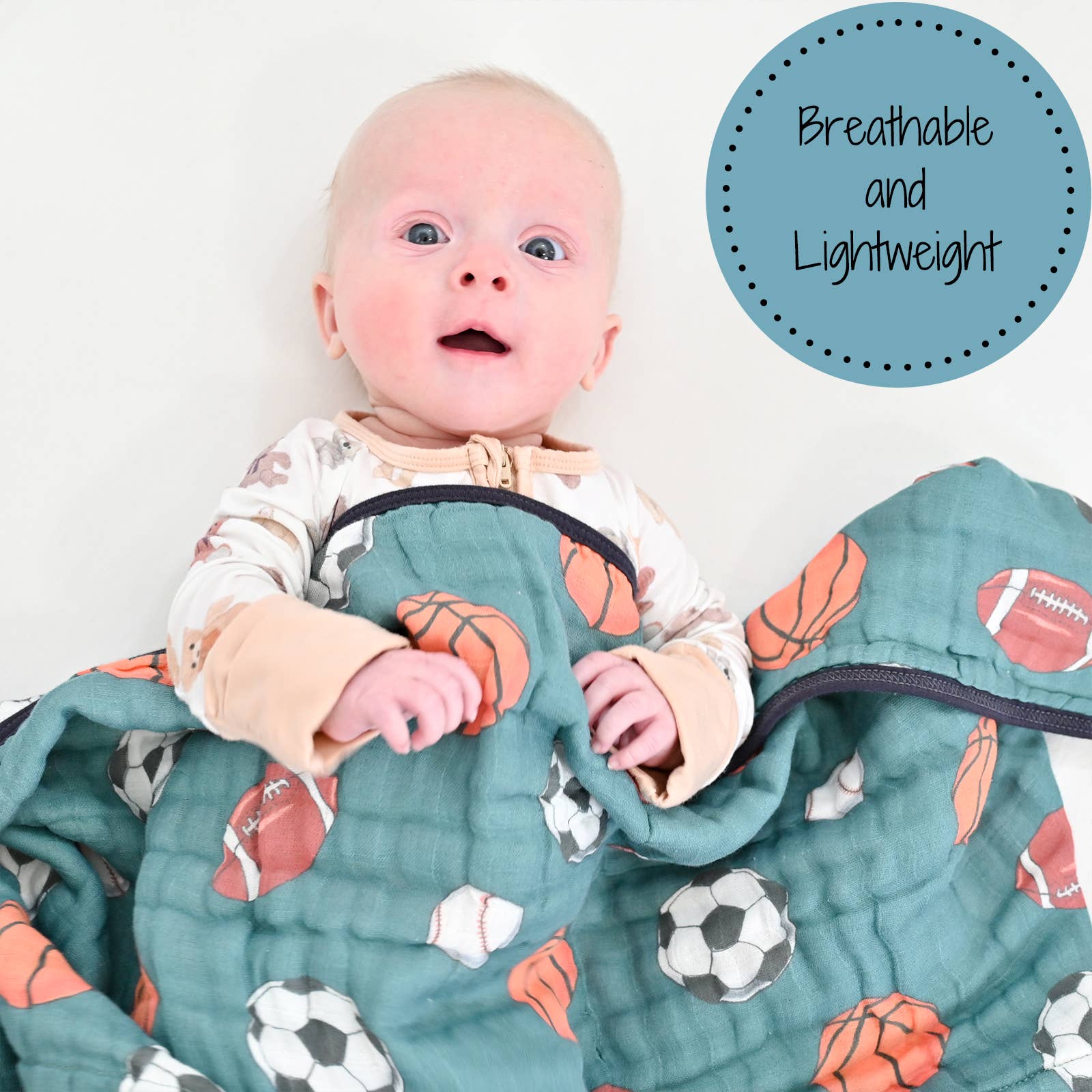 Muslin Quilt Baby & Kids Blanket Little Athlete Sporty - Premium Baby Blanket from LollyBanks - Just $29.95! Shop now at Pat's Monograms
