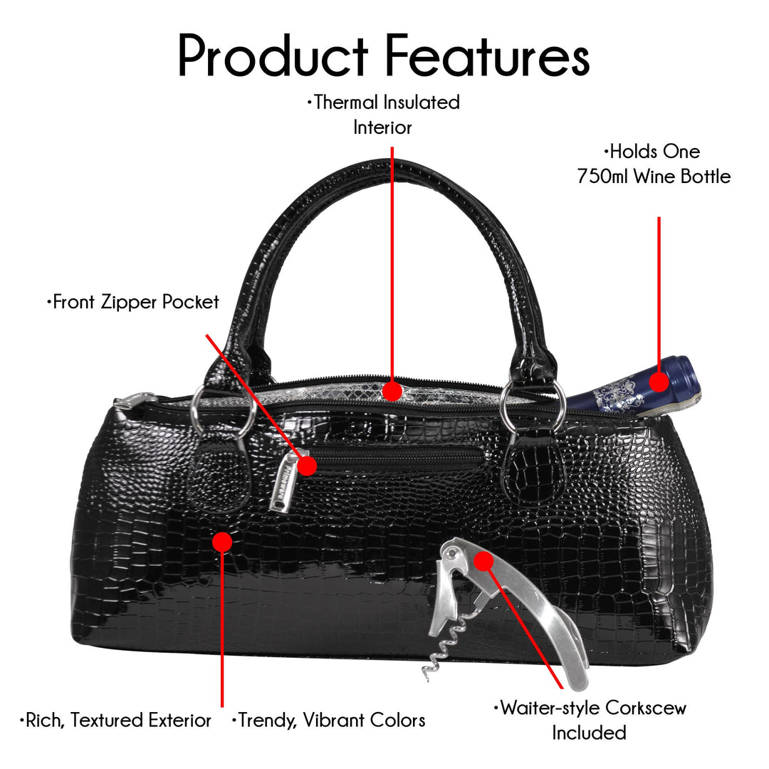 Wine Clutch | Wine Purse Croc Design - Premium Accessories from Primeware Inc. - Just $29.95! Shop now at Pat's Monograms