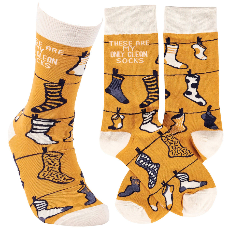 These Are My Only Clean Socks - Premium socks from Primitives by Kathy - Just $9.95! Shop now at Pat's Monograms