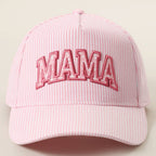 MAMA Embroidered Patch Seersucker Stripe Trucker Hat — Fashion City